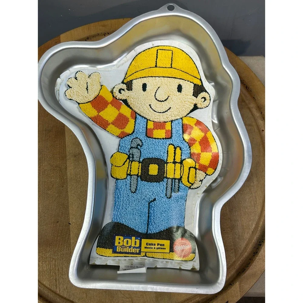 Wilton Cake Pan Unisex OS Silver Bob the Builder 2105-5025 Vintage 2002 Aluminum